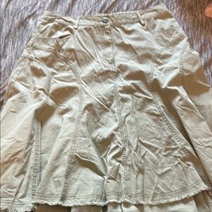 Faded Glory Cream A-Line Midi Skirt Casual Resort Wear